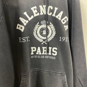 Oversized Balenciaga hoodie.